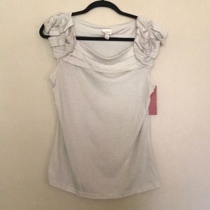 Merona NWT Ruffle Shoulder Top Size L
